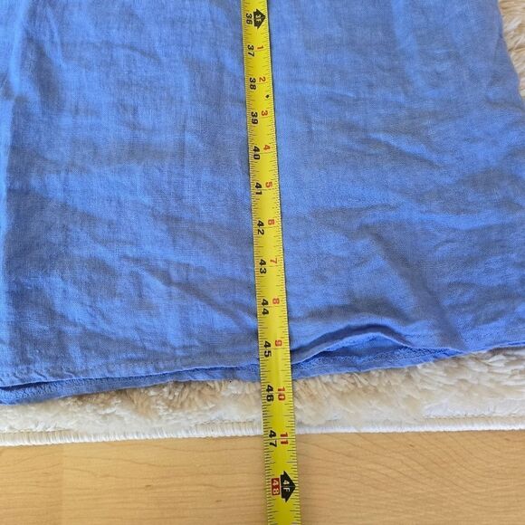 VALENTINA NALDI Dress Large Maxi Linen Blend Pockets Oversized  Blue Size XL - Picture 5 of 7